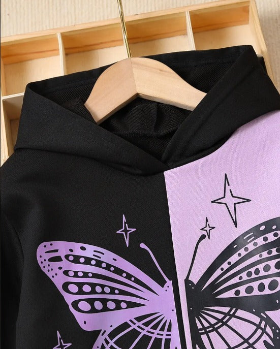 🦋 Mystic Butterfly Split Hoodie & Jogger Set