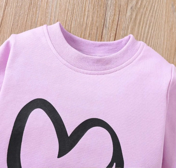 Kids Heart Sweatshirt & Trouser Set