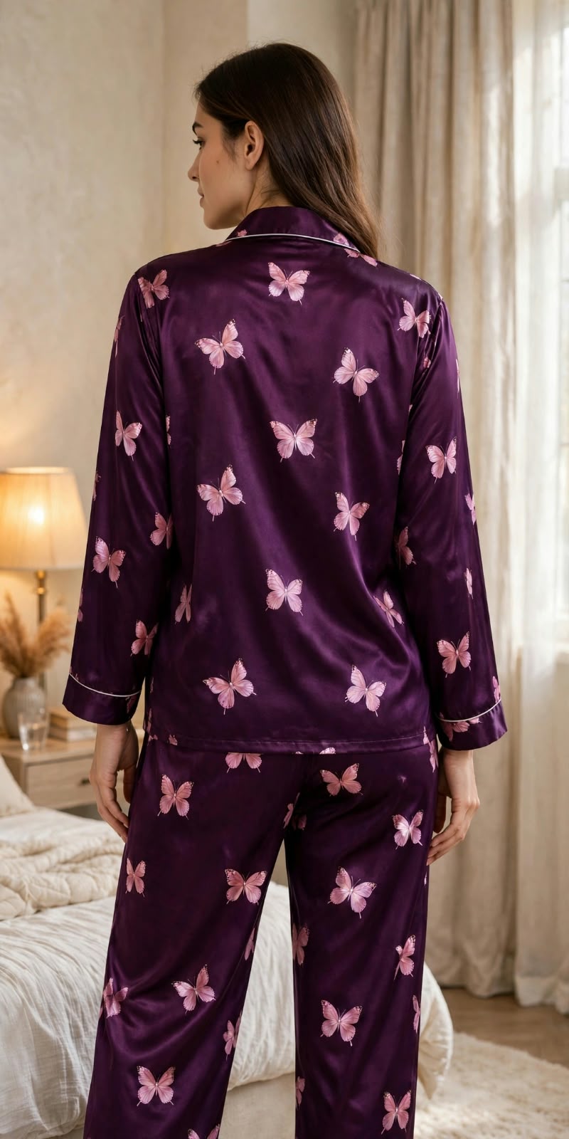 Ziva Luxe Satin Printed Night Suit