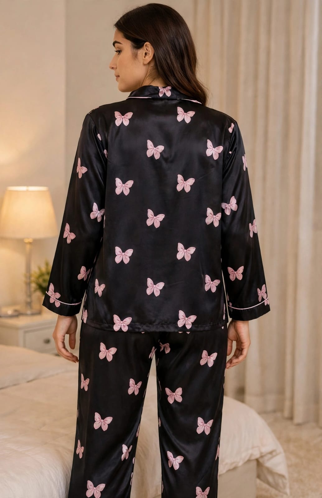 Ziva Luxe Satin Printed Night Suit